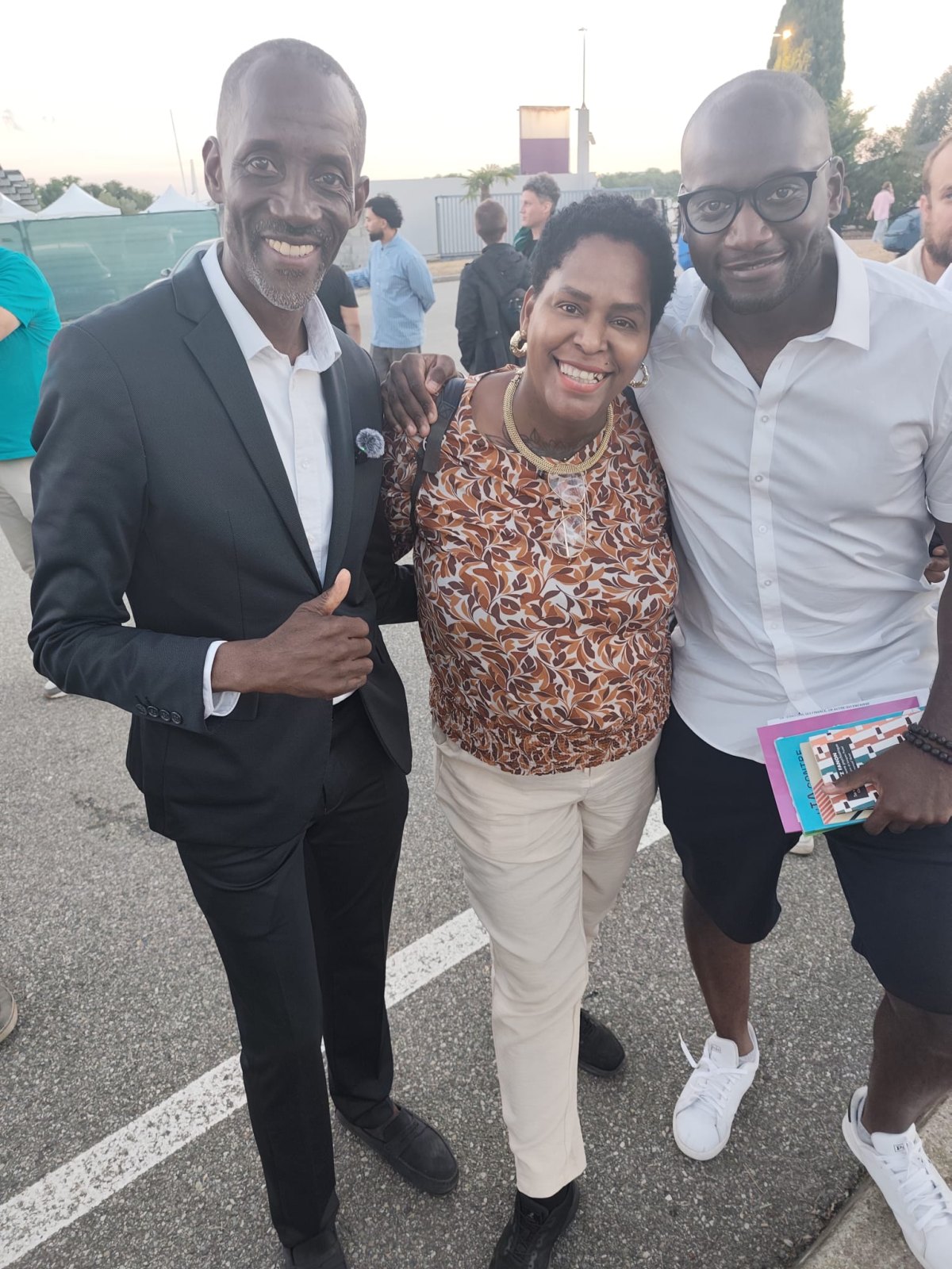 Sandra Boulogne avec Bally Bagayoko, maire de Saint-Denis, et Carlos Martens Bilongo, député du Val-d'Oise